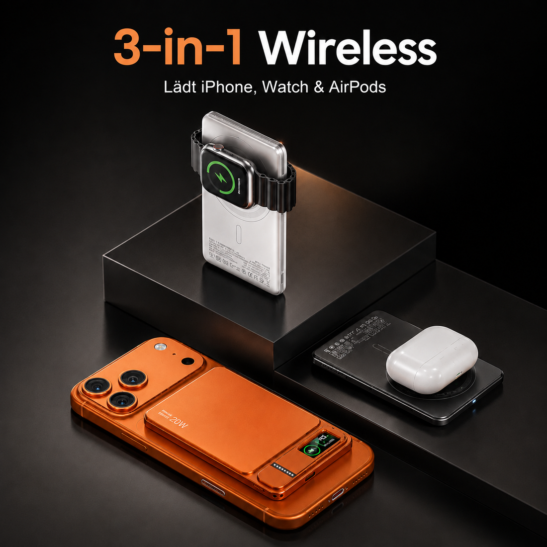 KAVENIQ 3-in-1 Magnetic Power Bank