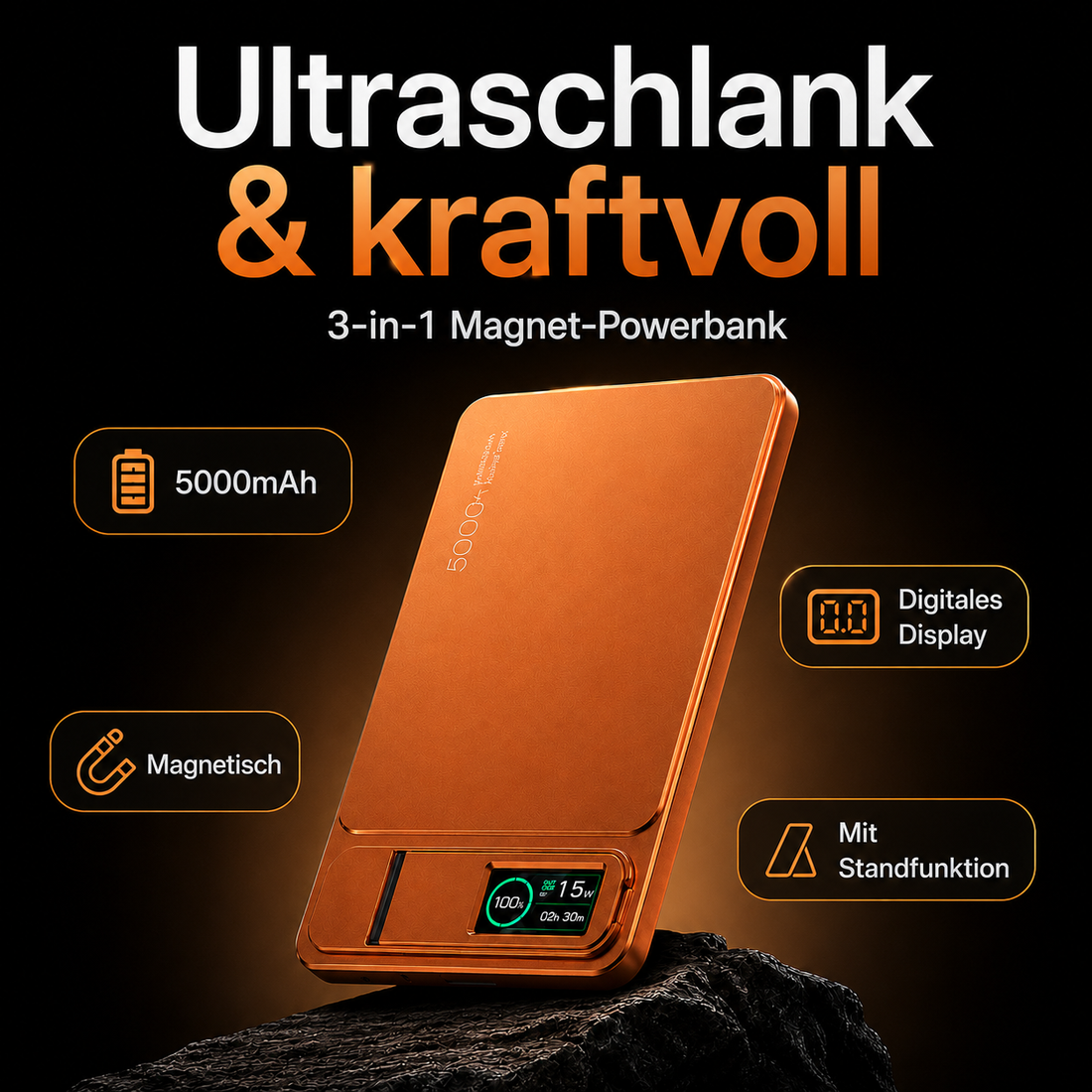 KAVENIQ 3-in-1 Magnetic Power Bank