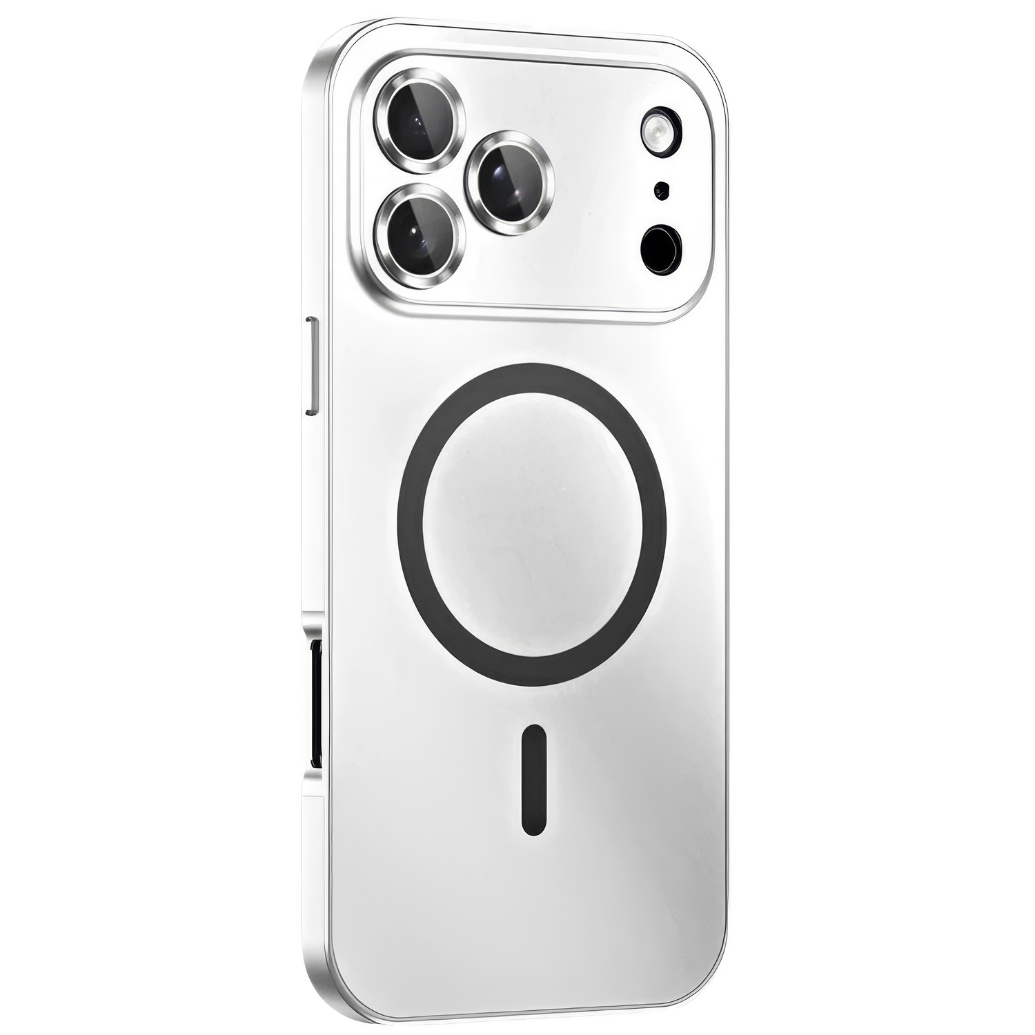 KAVENIQ ARC silberne Metallhülle für iPhone mit Kameraschutz